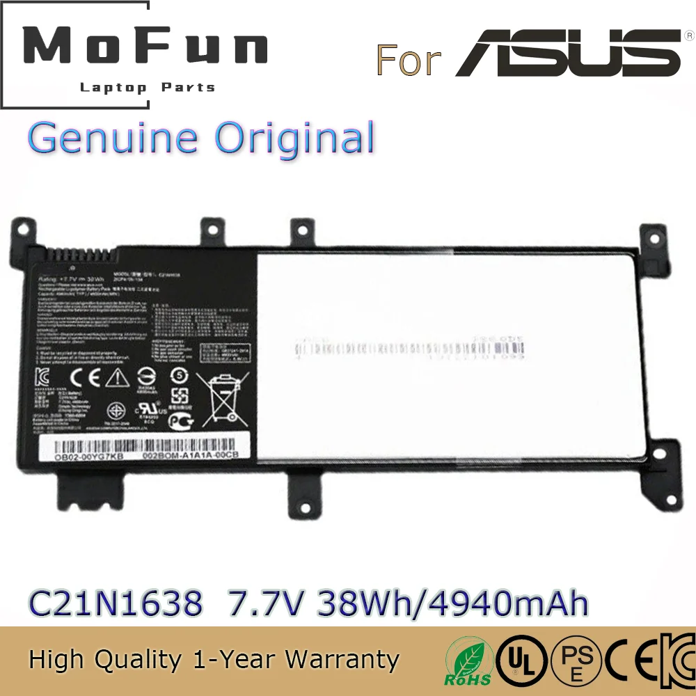 Brand New Original C21N1638 7.7V 38Wh Laptop Battery for Asus X442UR X442UQ X442UN F442U F442UR A480U X442U 2ICP4/59/134