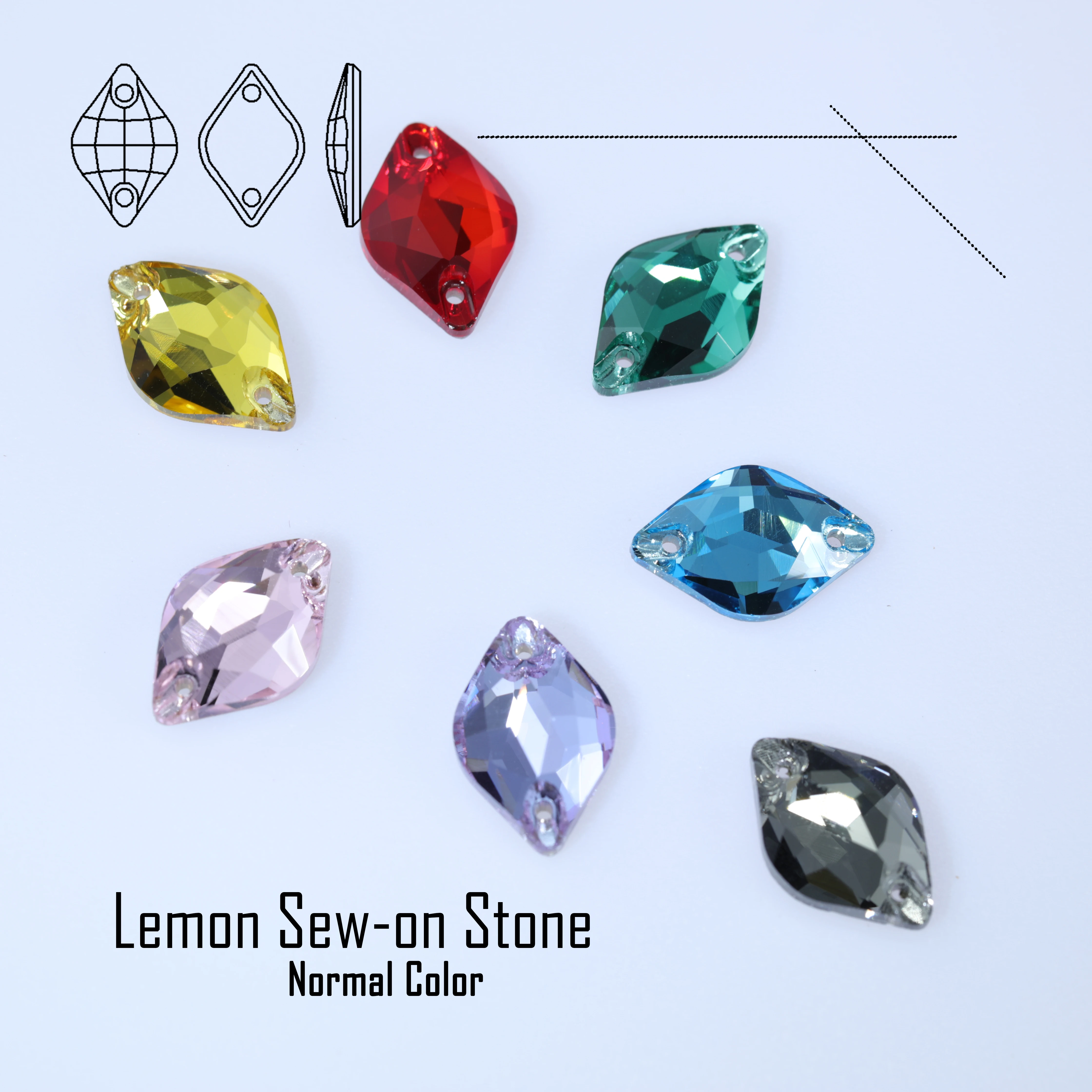 Lemon Sew-on Stone Normal Color Top Quality Glass Crystal Sewing Stones Flatback Sew on Rhinestones for Clothing Rosaline Topaz