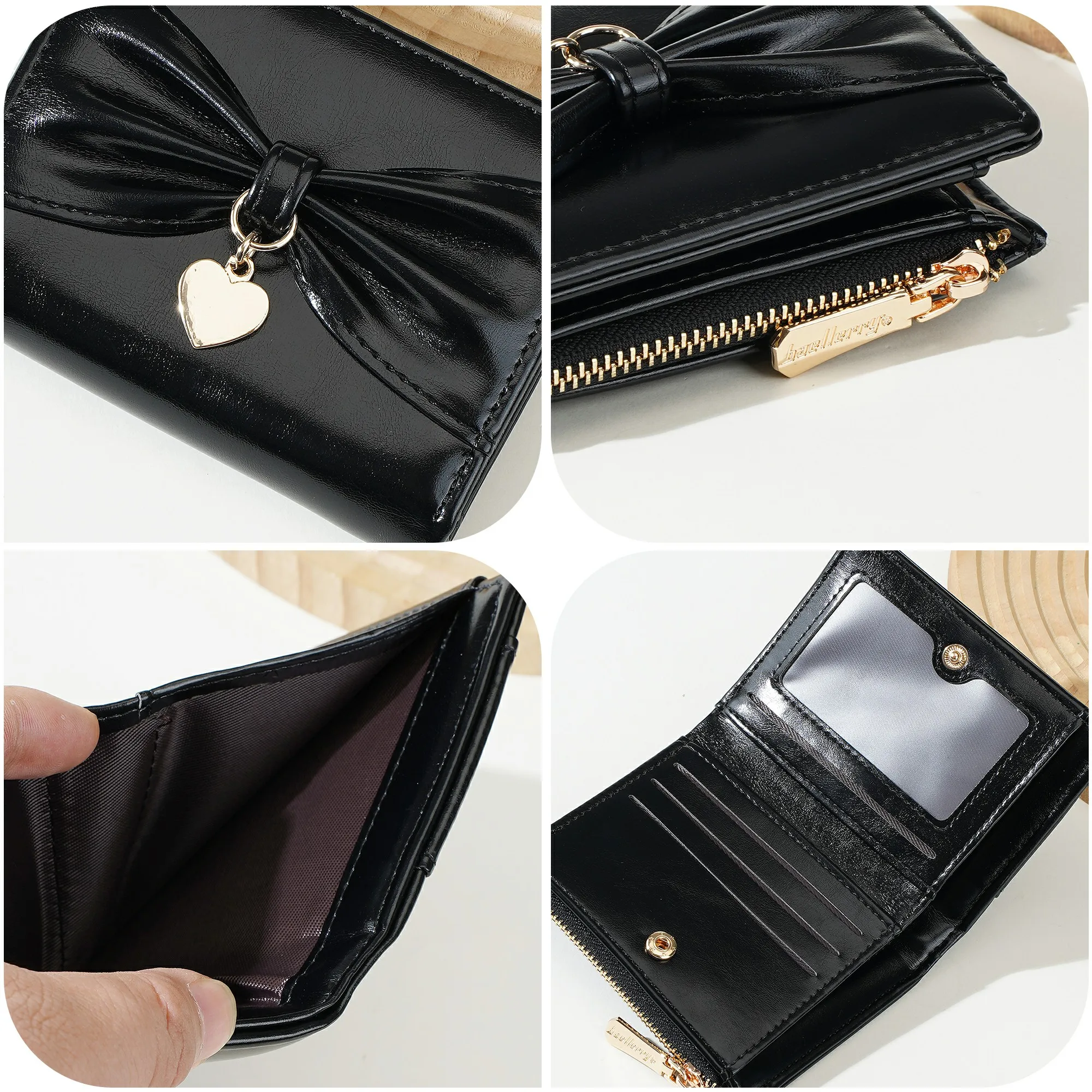 1 Stück Damen-Mini-Geldbörse mit Schleifenmuster, tragbare Münztasche in Herzform, leichte Taschen-Geldbörse für Reisen und Urlaub, einfarbige, minimalistische Kartenhülle, süße Geldbörse in Dopamin-Farben für Mädchen, das perfekte Geschenk für Mädchen. – Detail 19