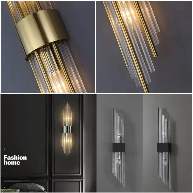 Imagem -06 - Modern Led Gold Wall Light Iluminação Interior Wall Sconce Home Decor Sala de Estar Quarto Cabeceira Escadas Luxo