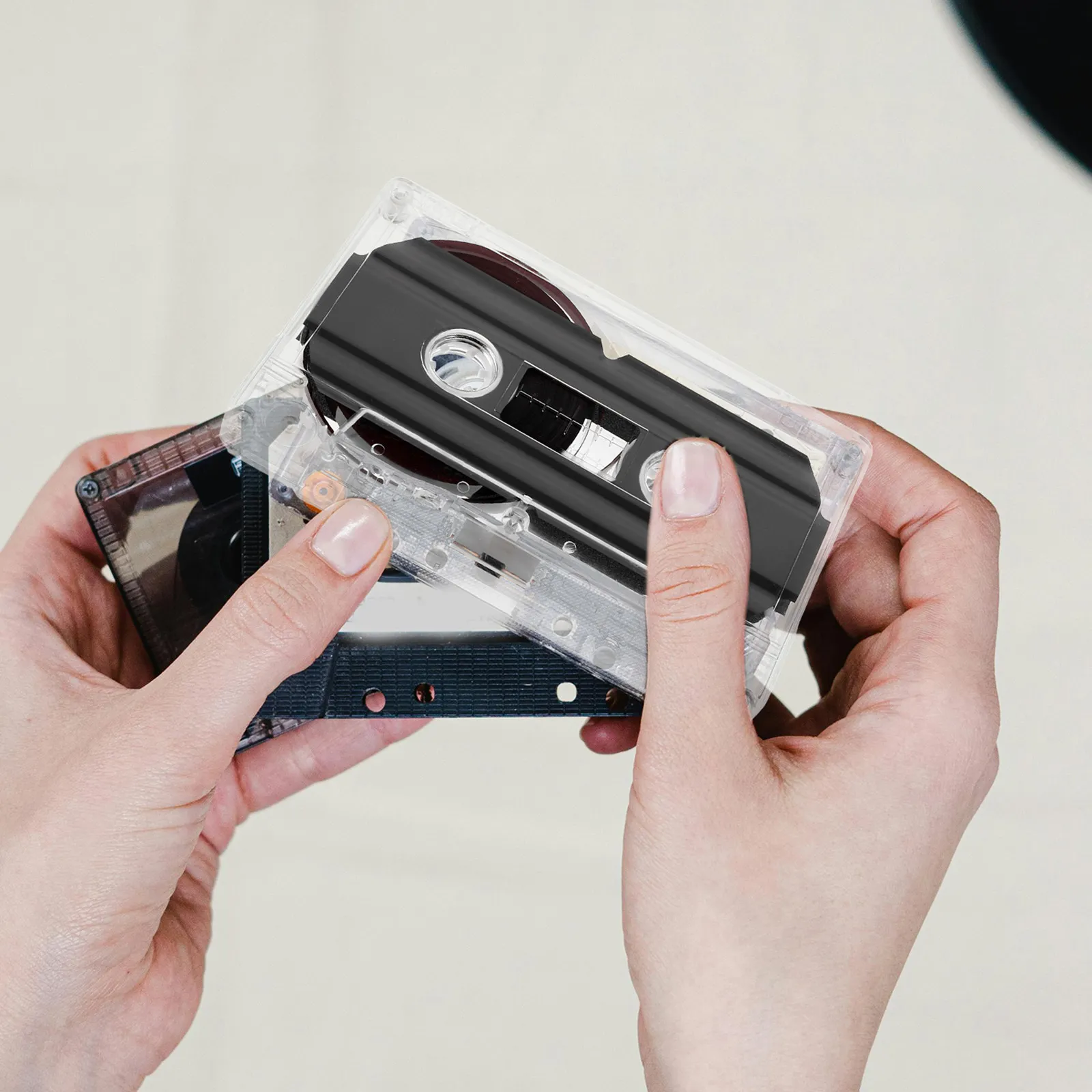 5Pcs Blank Audio Cassette Tape 60 Minute Recordable Standard Magnetic Tape for Voice Music Lecture Recording Clear Shell