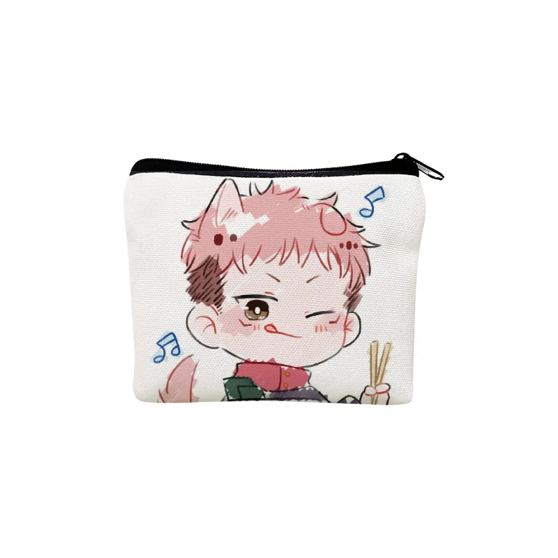 

Anime Jujutsu Kaisen Satoru Gojo Itadori Yuji Fushiguro Megumi Cosplay canvas coin purse Cartoon change purses wallets Xmas Gift