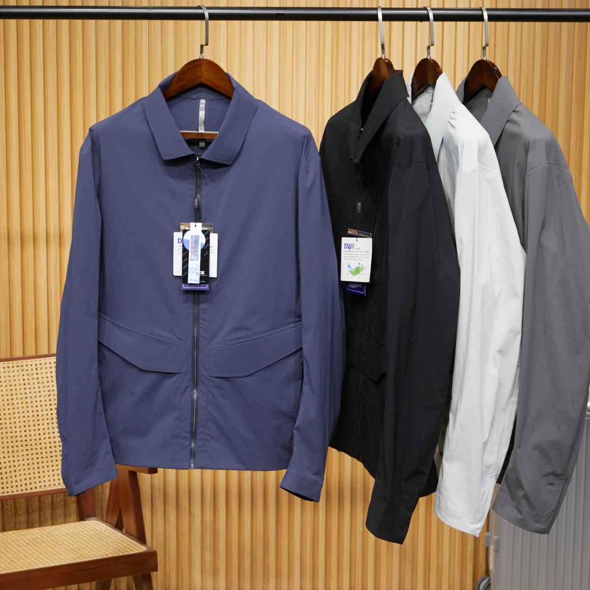 

Lightweight Functional Fabric Jaet! Men's Outdoor Commute Flip Collar Coat! Polyester Fiber Stand Fit Spring Season