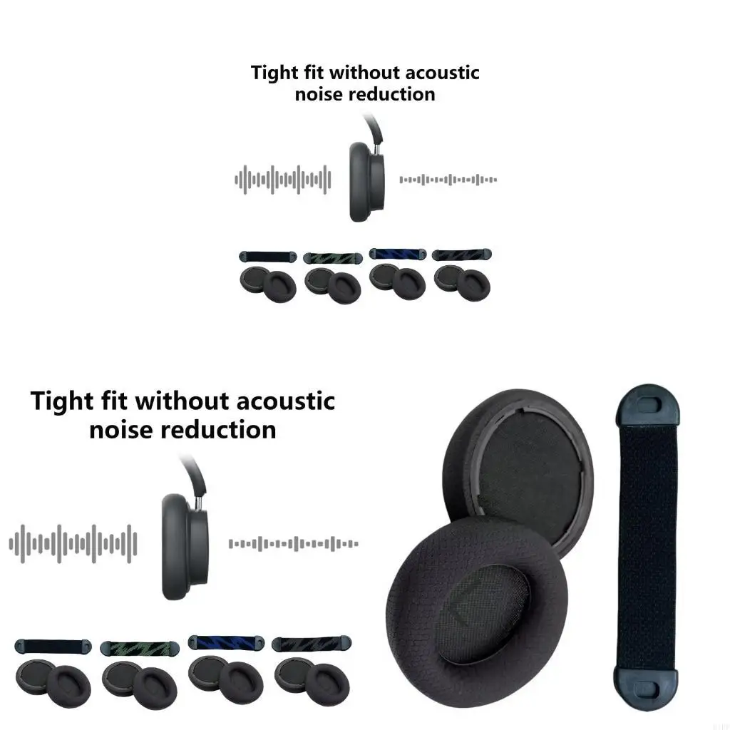E1PF 1Set Meshes Stoff Schwamm Ohrpolster Stirnband Kissen für AW520H Gaming Headsets