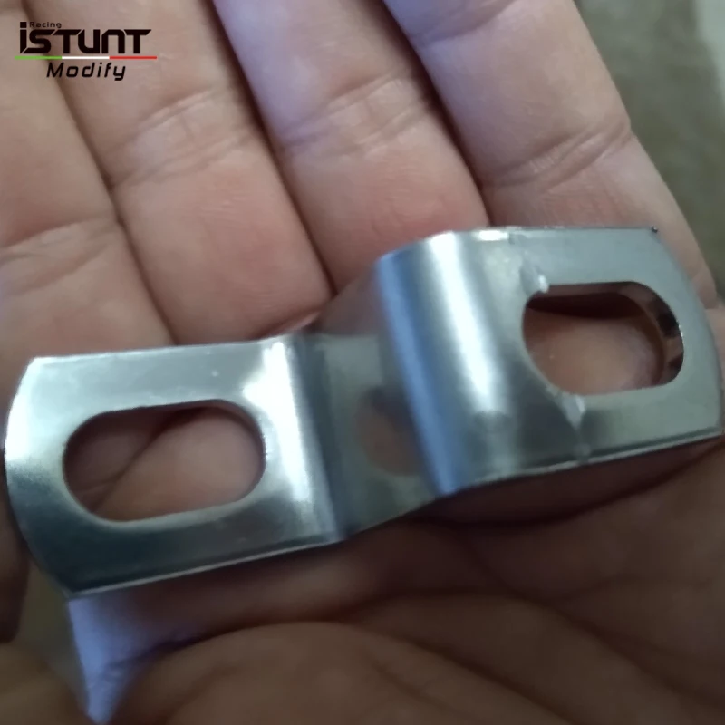 1Pcs Stainless Steel Universal Motorcycle Modified Exhaust Pipe Escape Fixed Ring Racing ring Z-shaped Strip Piece Bracket Fixed