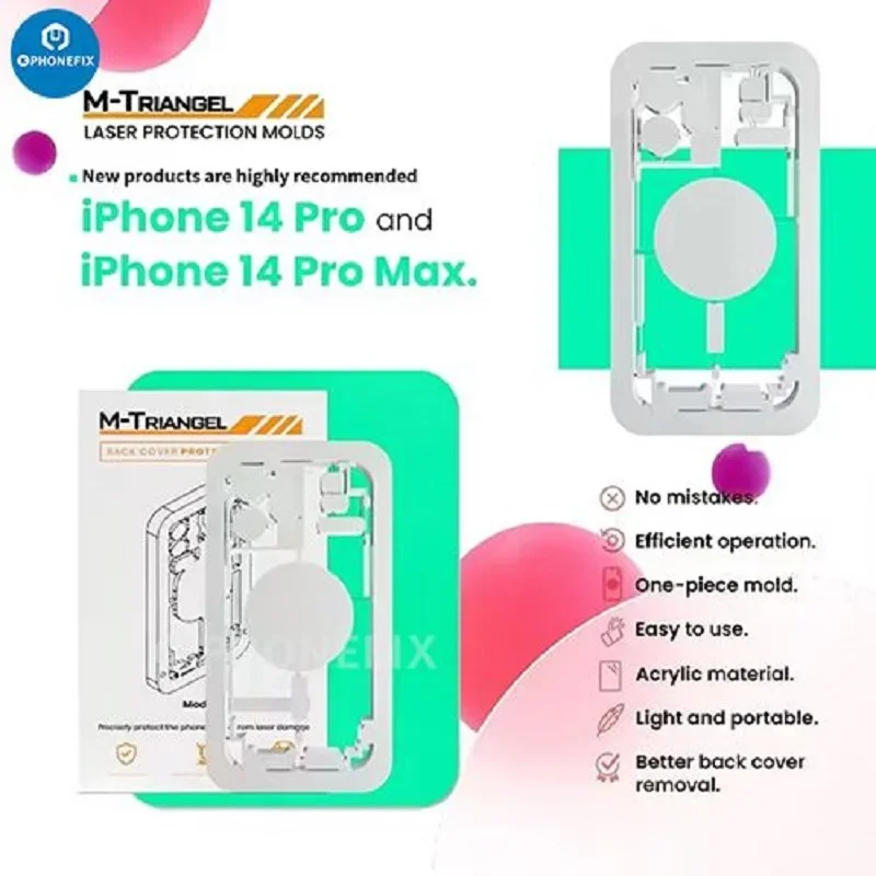 M-Triangel Laser Protect Mold Back Cover Physical Drawing Guard Mould Protection for IPhone8-14 Pro Max TBK Laser Separate Tool