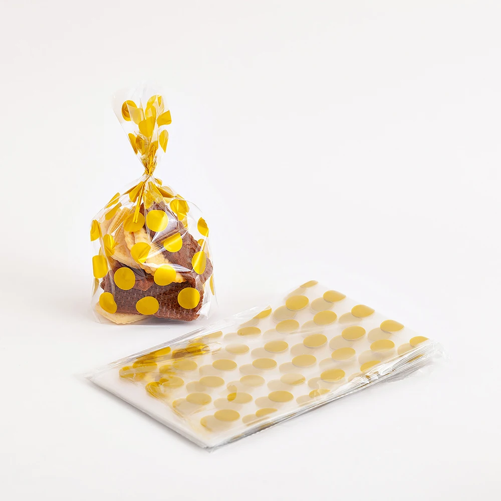 Plastic snoepzak voor koekje en koekje, verpakkingszakken voor verjaardagsfeestje decoratie, bruiloft, kerstcadeau, gunst tas, 50 stuks