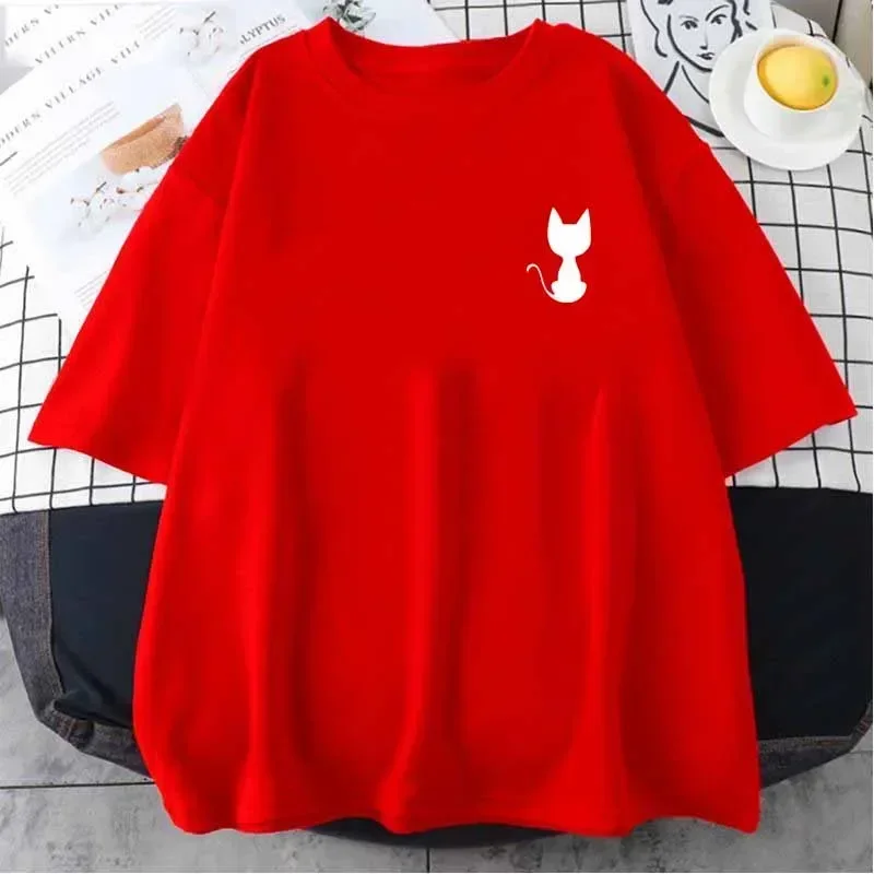تي شيرت مطبوع عليه قطة تي شيرت صيفي رياضي للركض بأكمام قصيرة تي شيرت خارجي بأكمام غير رسمية ملابس هاراجوكو ملابس الشارع الشهير ملابس جمالية #3