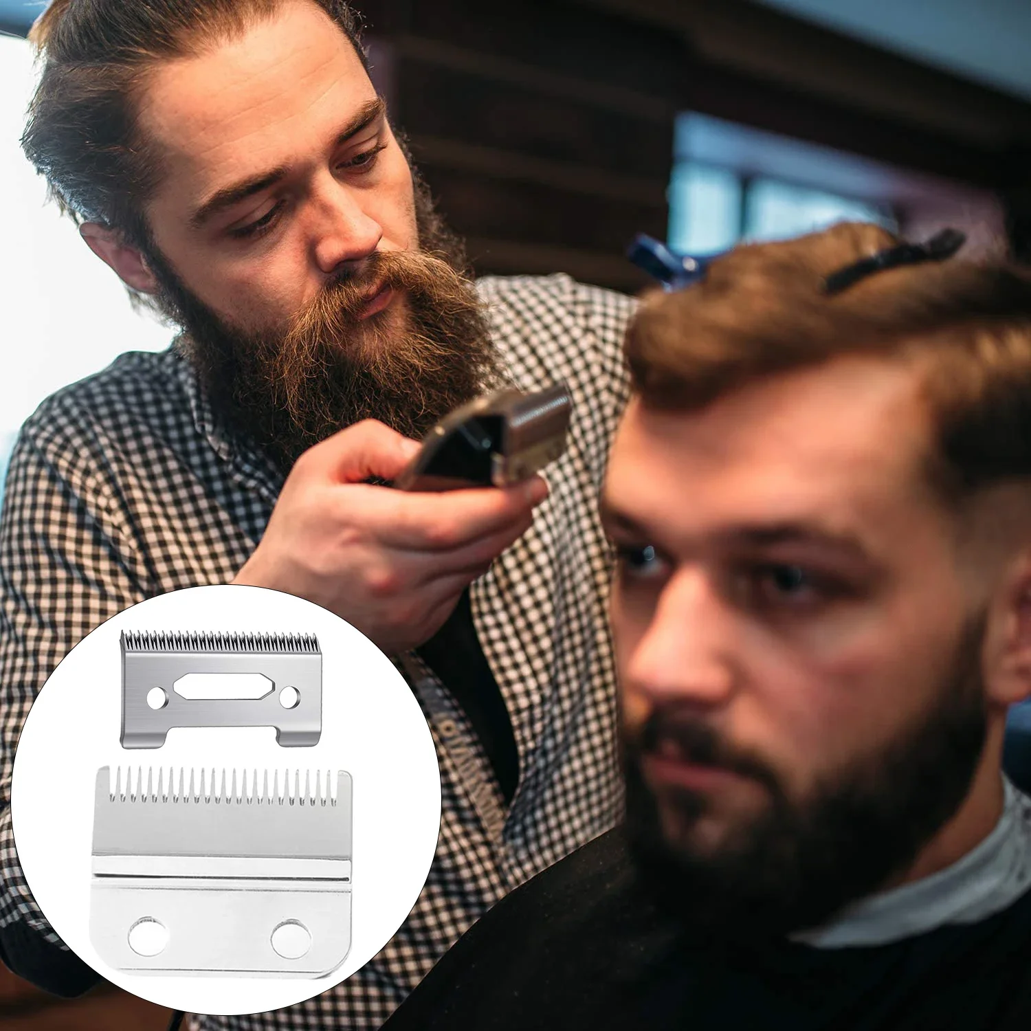 Kemei KM-1990 เปลี่ยนใบมีด Clipper ใบมีดตัดผมหัวตัดสําหรับผมไฟฟ้า Trimmer เครื่องโกนหนวด Clipper ตัดเครื่อง