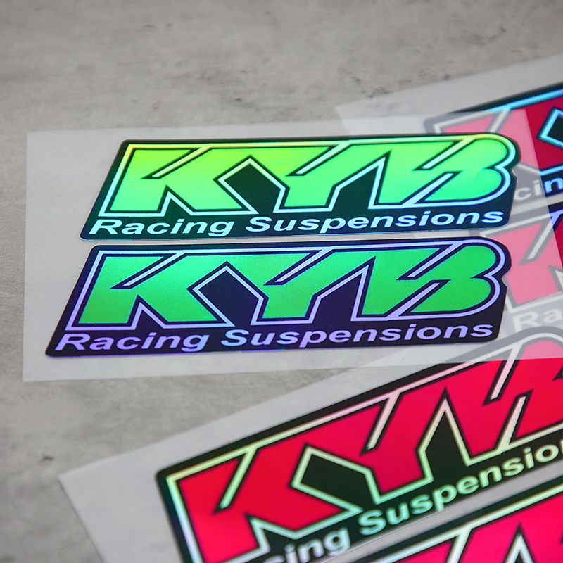 2PCS/SET Stiker Suspensi Balap KYB Berwarna-warni, Ideal untuk Kustomisasi Kendaraan, Menampilkan Identitas Merek dalam Balap