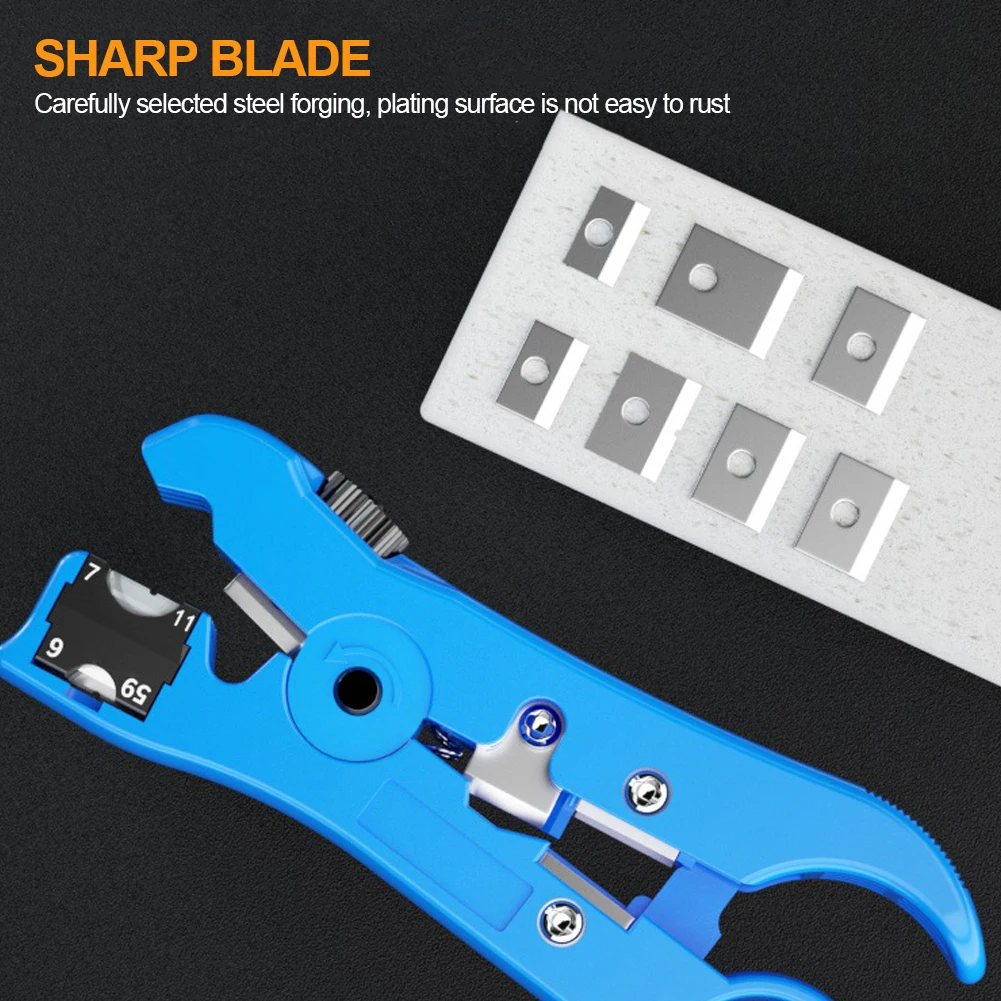 Universal Wire Stripper Wire Cable Cutter for Flat or Round UTP/STP RG59/6/7/11 Wire Coax Coaxial Stripping Tool