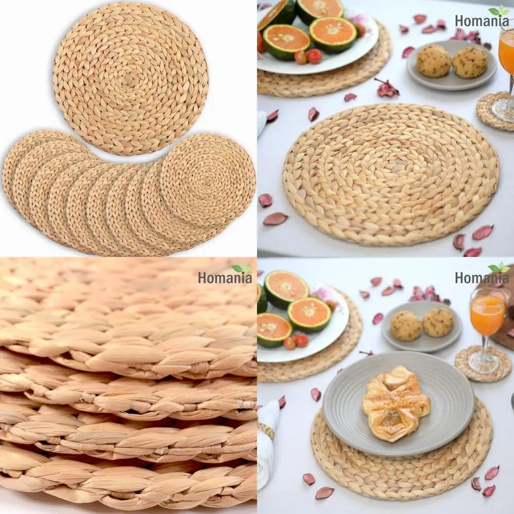 

Table Mats Set of 10, Heat Resistant Farmhouse Placemats Set of 10, Boho Place Mats, Place Mats for Dining Tables, Wicker Charge