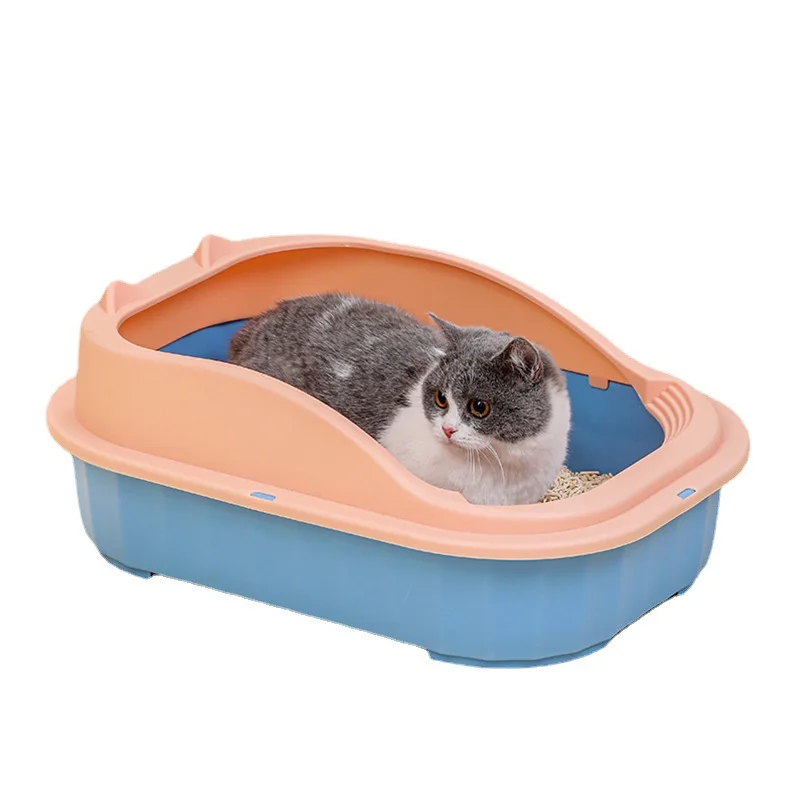 Hot Selling Semi Anti-splashing Cat Toilet Square Cat Litter Box