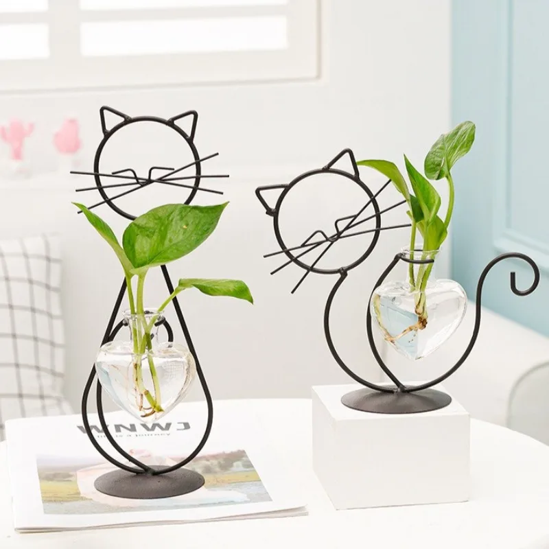 Simple Wrought Iron Flower Ware Hydroponic Flower Arrangement Vase Creative Home Living Room Ornament تحف كبيره للمنزل 2026
