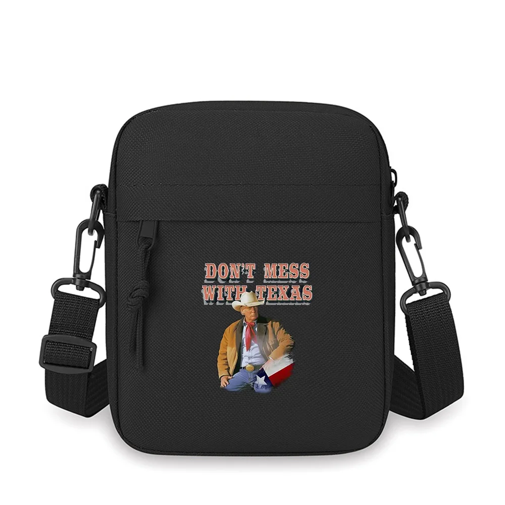

Cowboy Texan Flag Bold Letters Image Men Crossbody Bag Single Shoulder Women Cartoon Anime Film Printing Design Unisex