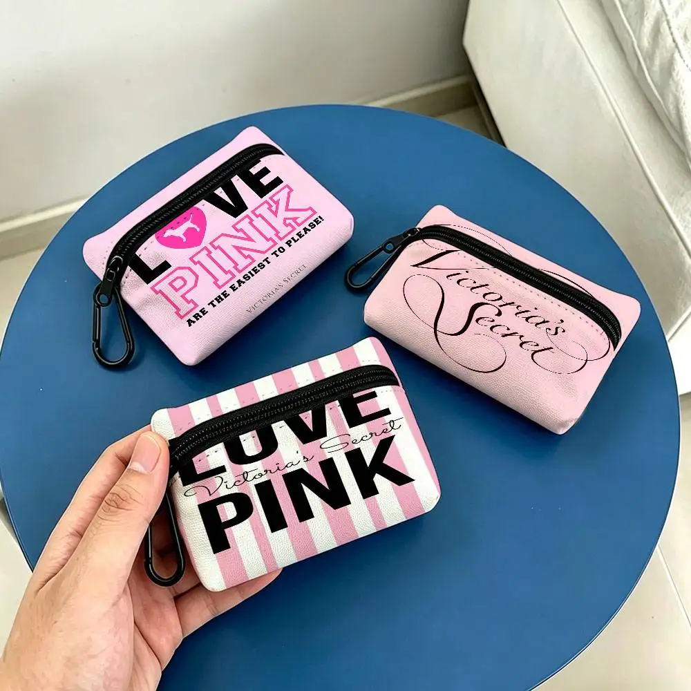 V-Victorias-Fashion-S-Secret Oxford Cloth Zipper Wallet Multifunctional Hanging Coin Bag For Credit Cards Keys Coins Earbuds