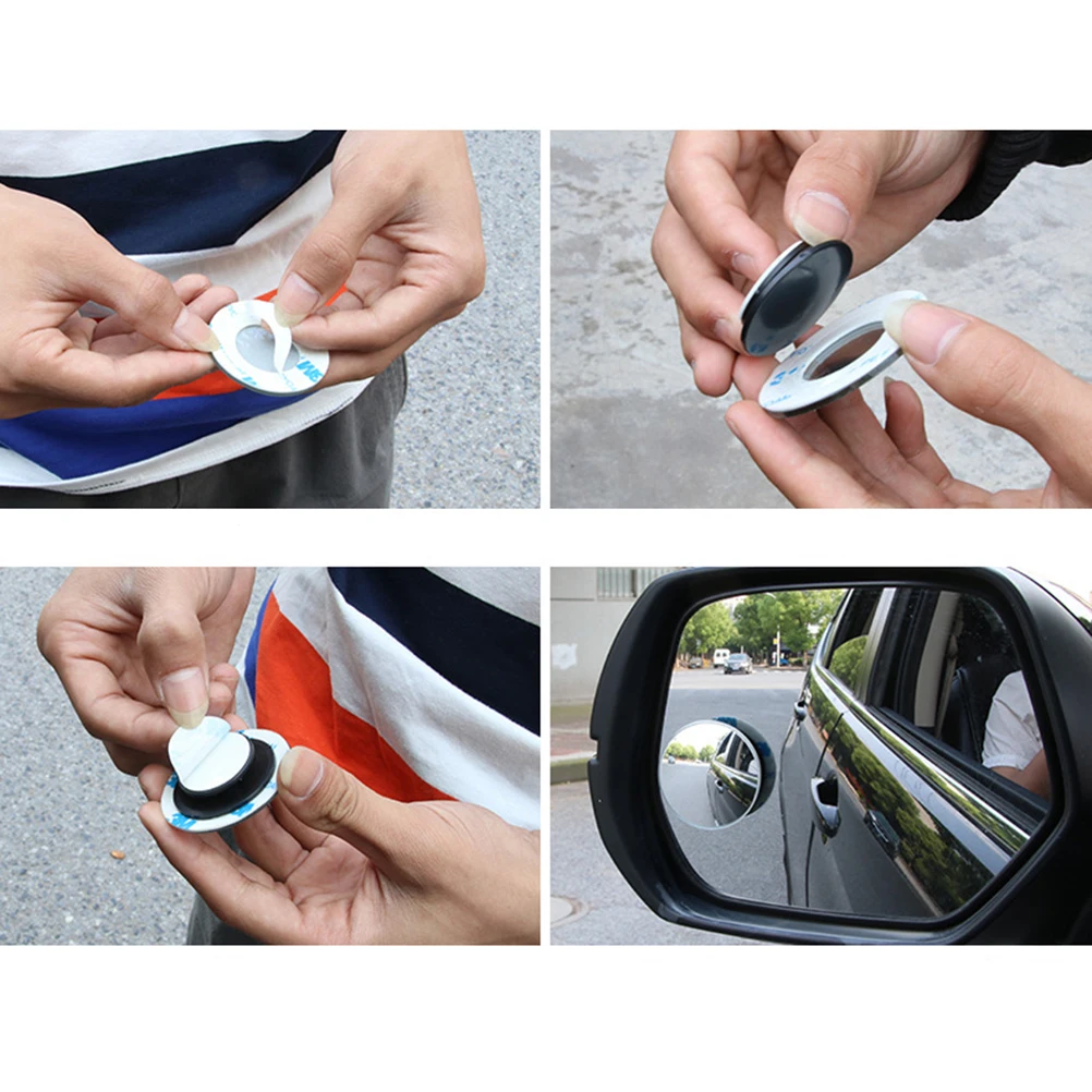 

Single Small Circular Blind Spot Car Door Mirror Frameless Ultralight Wide Field Rearview Auxiliary for Car Suv Truck