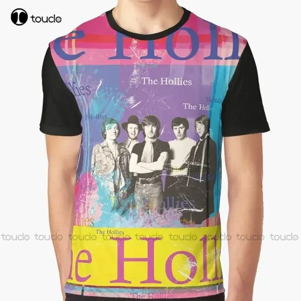 Nostalgic Retro Portrait Of The 60S English Pop Band The Hollies Graphic T-Shirt Womens Fishing Shirt Christmas Gift New Popular