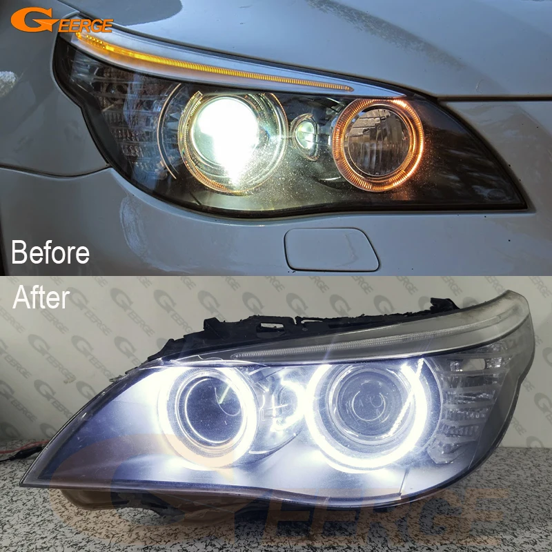 Excellent Ultra Bright COB Led Angel Eyes Halo Rings For BMW E60 E61 LCI 528i 530i 535i 550i M5 2007-2010 Headlight