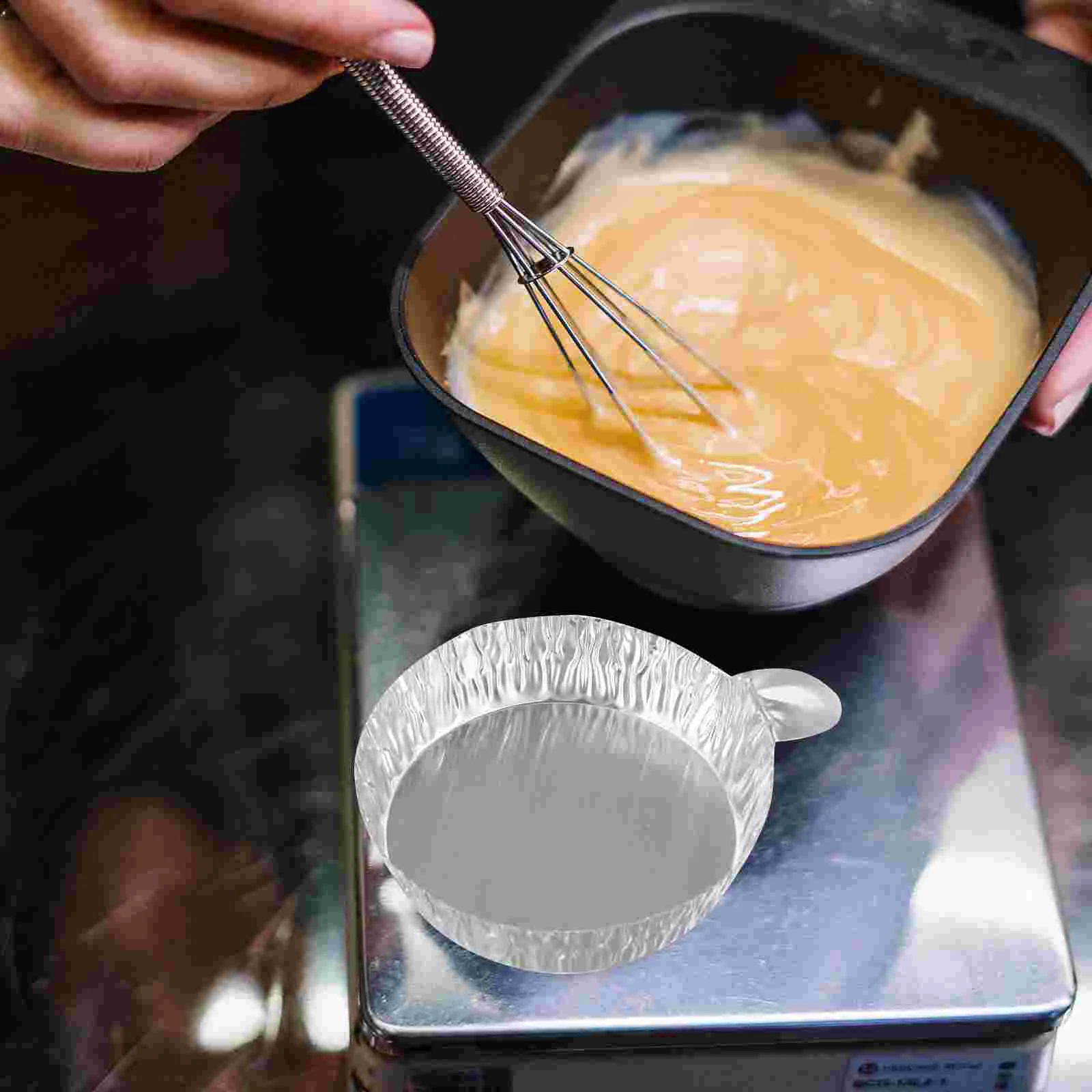 100 Pcs Liquid Weighing Pan Measuring Boat Tray Sample Aluminium Foil Plates Aluminum