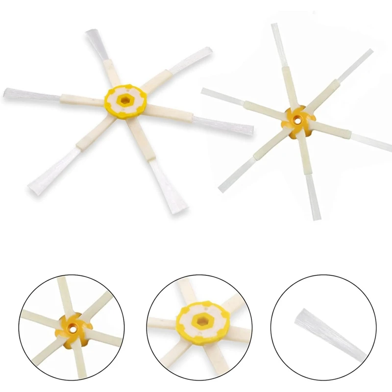 6 Corner Side Brushes For Irobot Roomba 600/700/500, Side Brushes Replacement Spare Parts