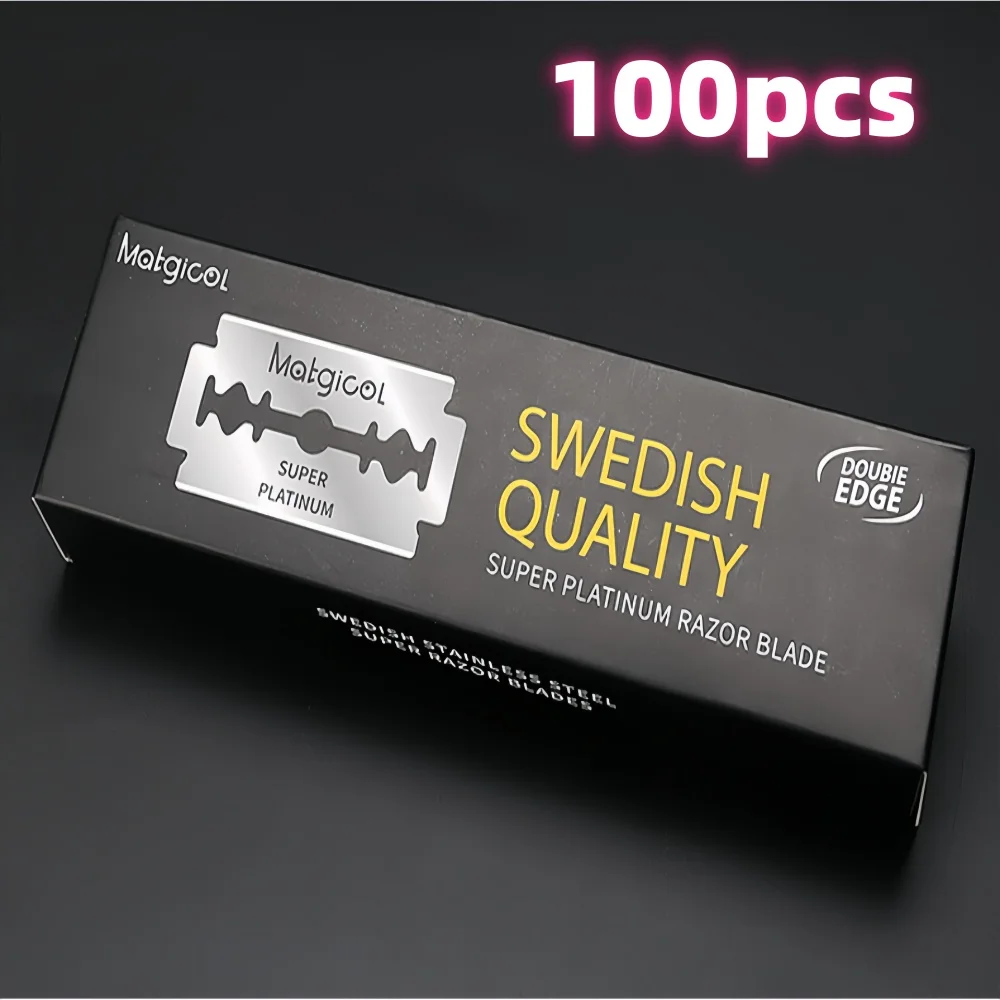 10/20/30/50/100 قطعة شفرة مزدوجة الحافة من الفولاذ المقاوم للصدأ شفرات حلاقة آمنة حادة للغاية لشفرة الحلاقة اليدوية