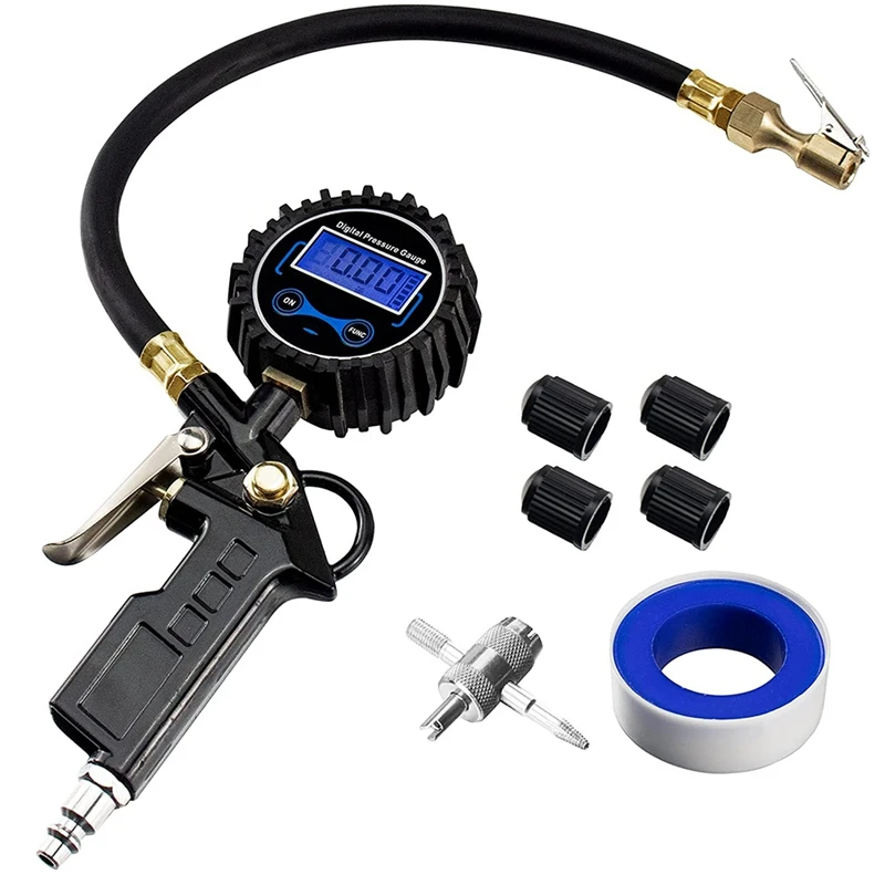 Digital Tire Inflator With Pressure Gauge,200PSI American Air Chuck Heavy Duty Air Compressor Accessories 0.1 Resolution