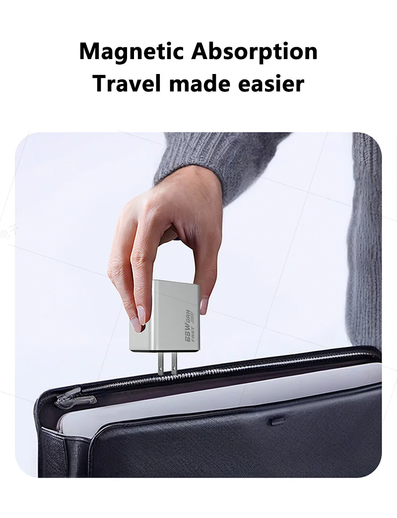 65W Digital-Display-Ladegerät, Multi-Port-Ladeadapter, US- und UK-Stecker, einziehbares Kabel, GaN-Schnellladegerät für Apple-Geräte – Detail 8