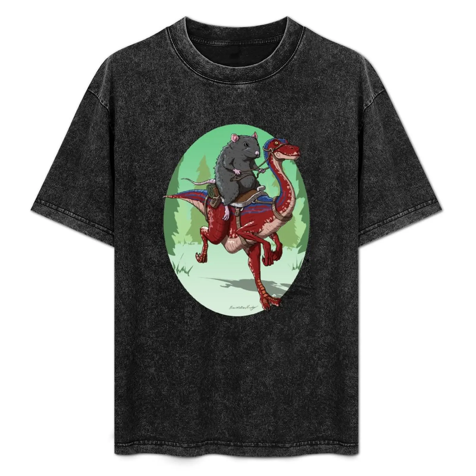 

Rat Gallimimus Rider T-Shirt hippie clothes blacks t shirts for men cotton