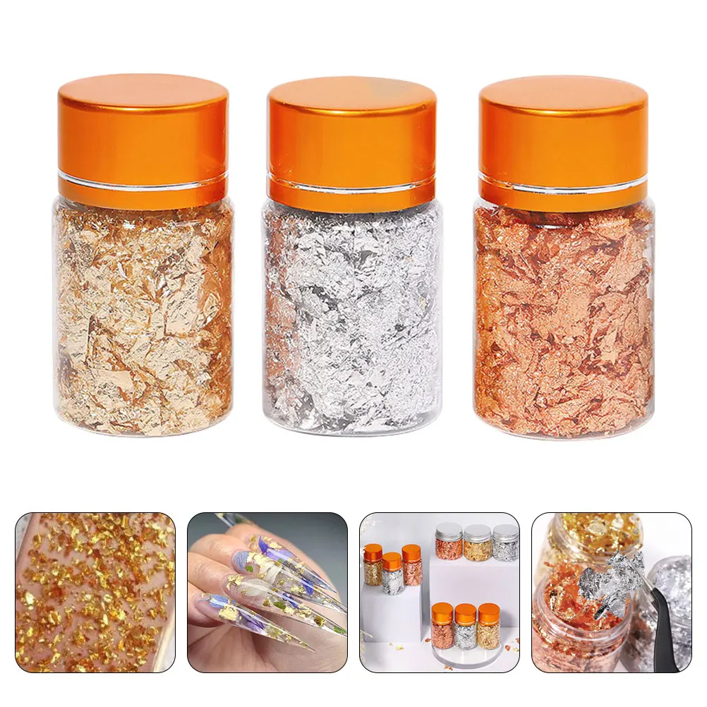 

Nail Art Gold Foil Kit Glitter Foil Pieces Manicure Supplies Decorative Foils For Holiday Party Easy Cuticle Removal Safe
