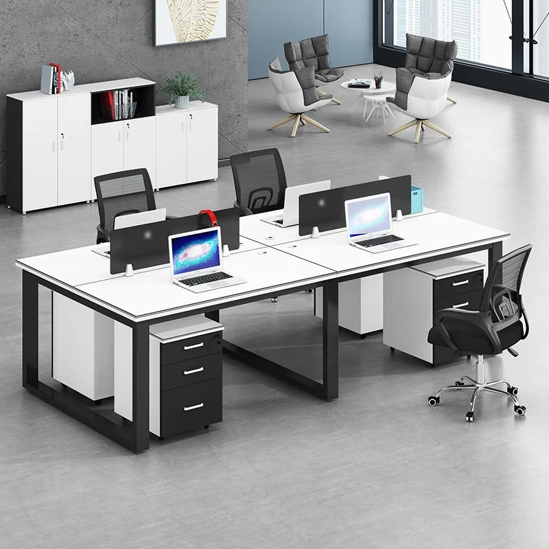 

office furniture modular office desk Workspace 4 6 seats Bureau de travail Cubicle Partition Workstation office table and chair