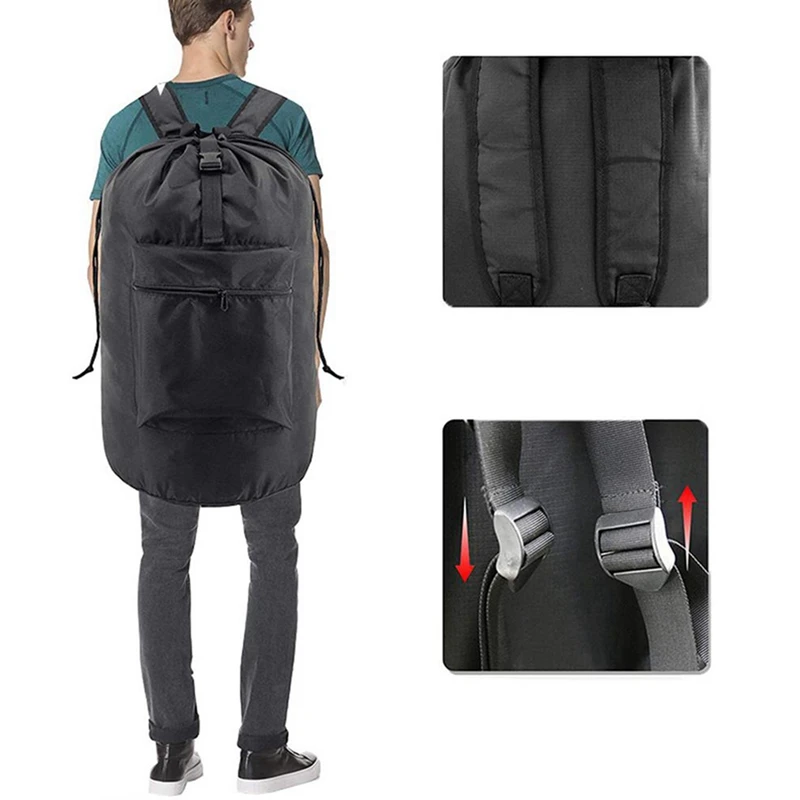 Cesta de lavanderia mochila roupas à prova dwaterproof água cesta de lavanderia grande capacidade ferramentas dormitório universitário saco de lavanderia-AT64
