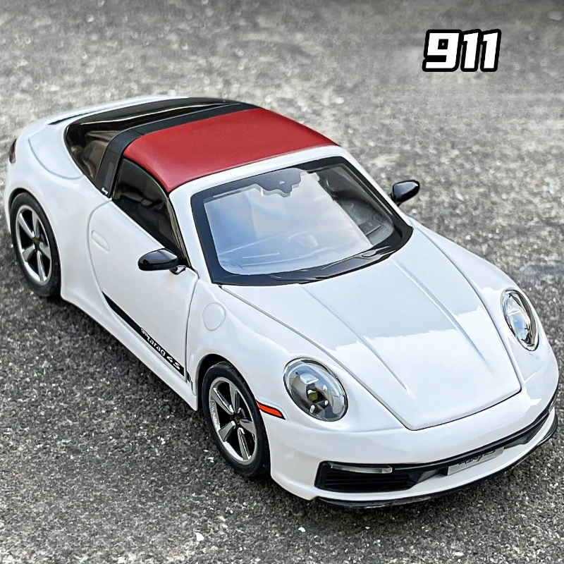 

1:32 911 Targa 4S Sports Car Alloy Sound and Light Car Model Children's Birthday Gift Toy Boy Creative Gift Collectibles Toys