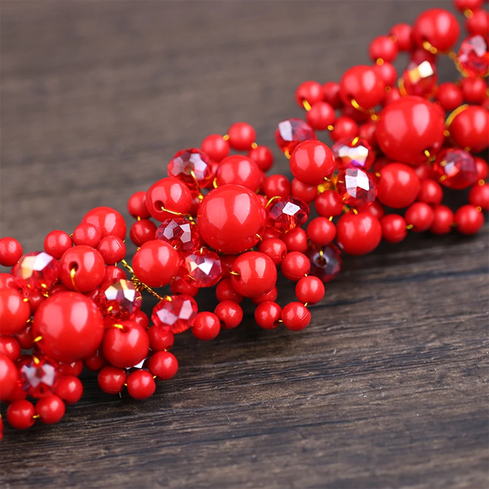 

Red Hairband Women Bride Wedding Bridal Accessories Classic Headbands Jewelry Hair Evening Party Prom Photography