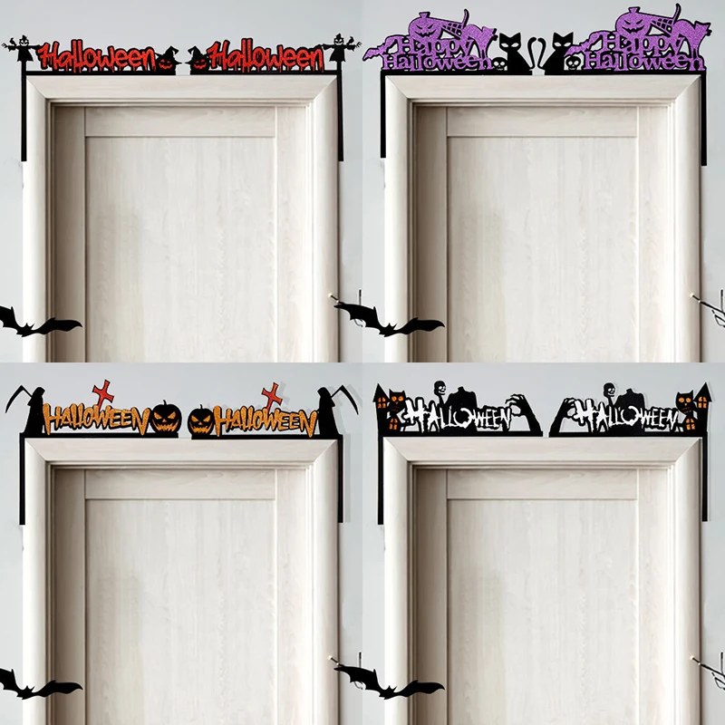 Halloween Door Frame Decoration Bats Pumpkins Spider Webs Door And Window Corner Stickers Halloween Home Decoration