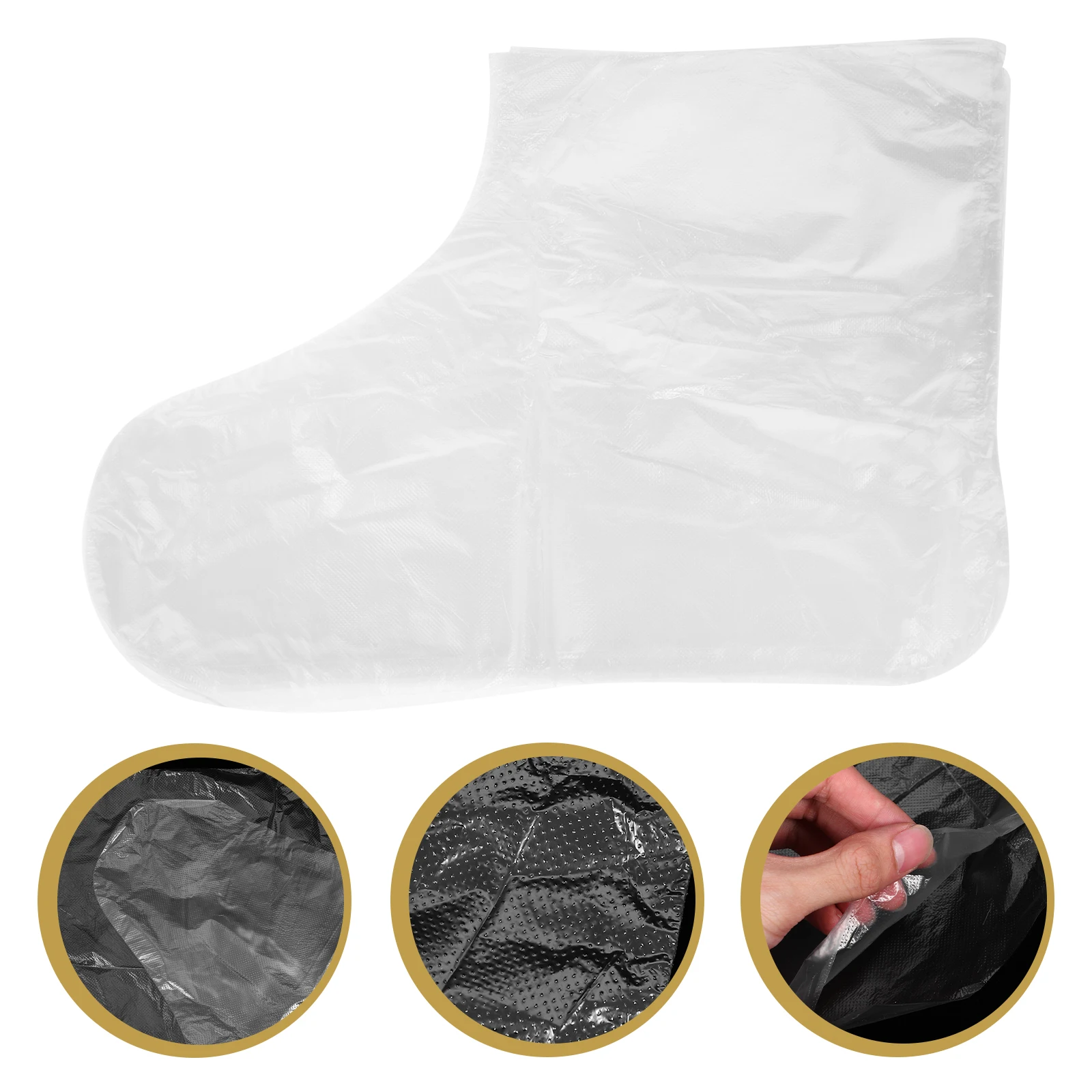 

Disposable Foot Covers Transparent PE Material No Odor Wide Size Protective Shoe Covers For Pedicure Spa Salon Film Bags Feet