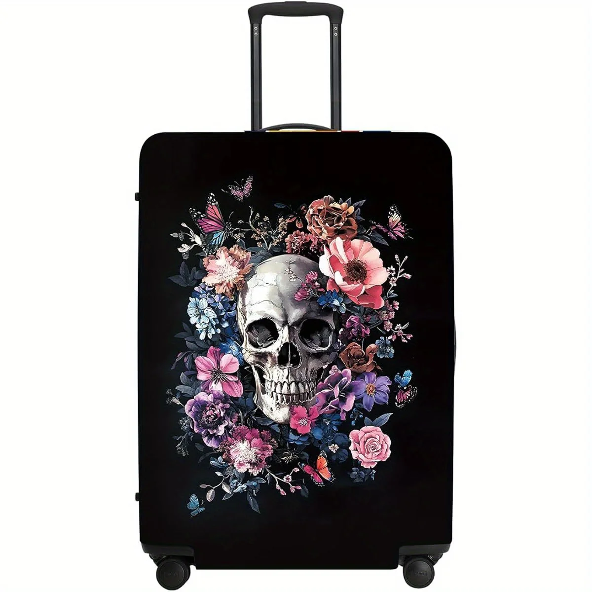 

Day of the Dead Luggage Cover 18-32 Inch, Bohemian Skull Floral Waterproof Protector, Vibrant Anti- Scratch Design for Suitcases
