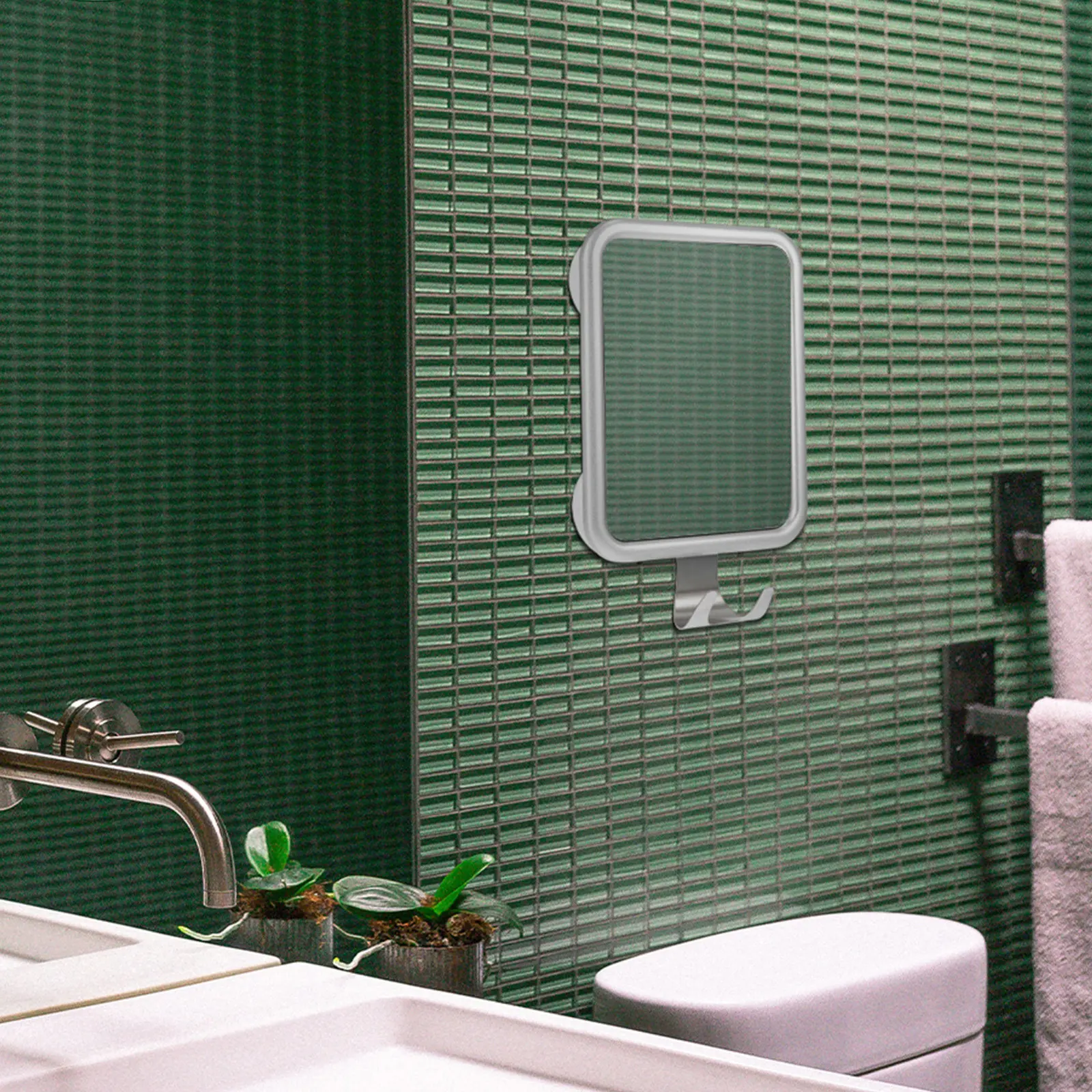 

1Pcs Premium Anti-Fog Suction Cup Mirror for Bathroom Wall Mount Makeup Vanity Shaving Grooming Clear Reflection Fog Resistant