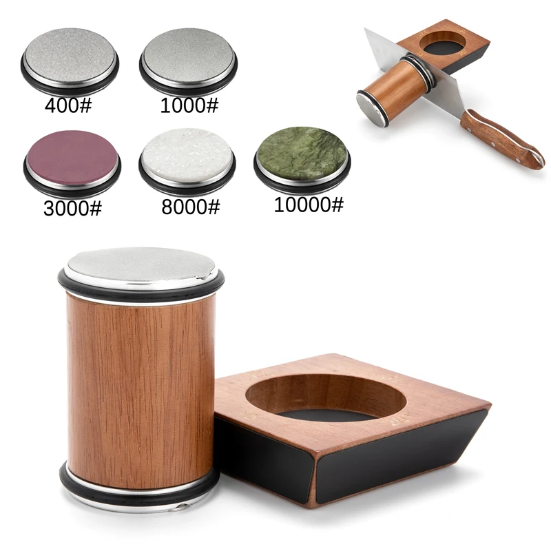 Kit afilador portátil de 4 ángulos, rodillo de diamante industrial, piedra afiladora multifunción para cuchillos de chef domésticos