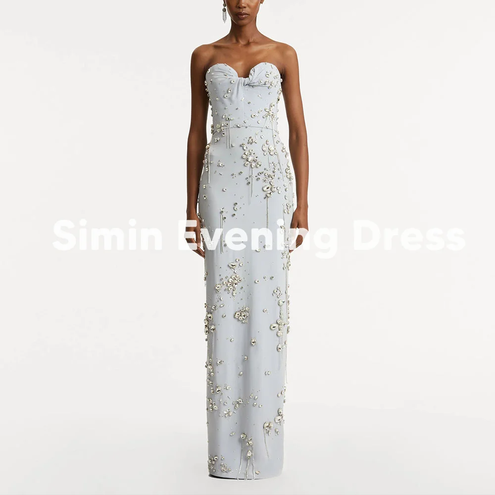 

Simin Women's Customized Sweetheart Beaded Straight Evening Dresses With Sleeveless Floor-Length Formal Elegant Dresses 2025
