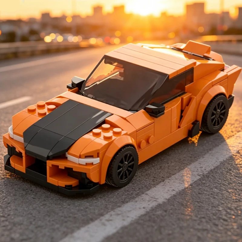QWERT Speed Racing Car Model MOC Building Bricks Orange Sports Car Modular Technology Gifts Holiday Assemble Children Toys Suit