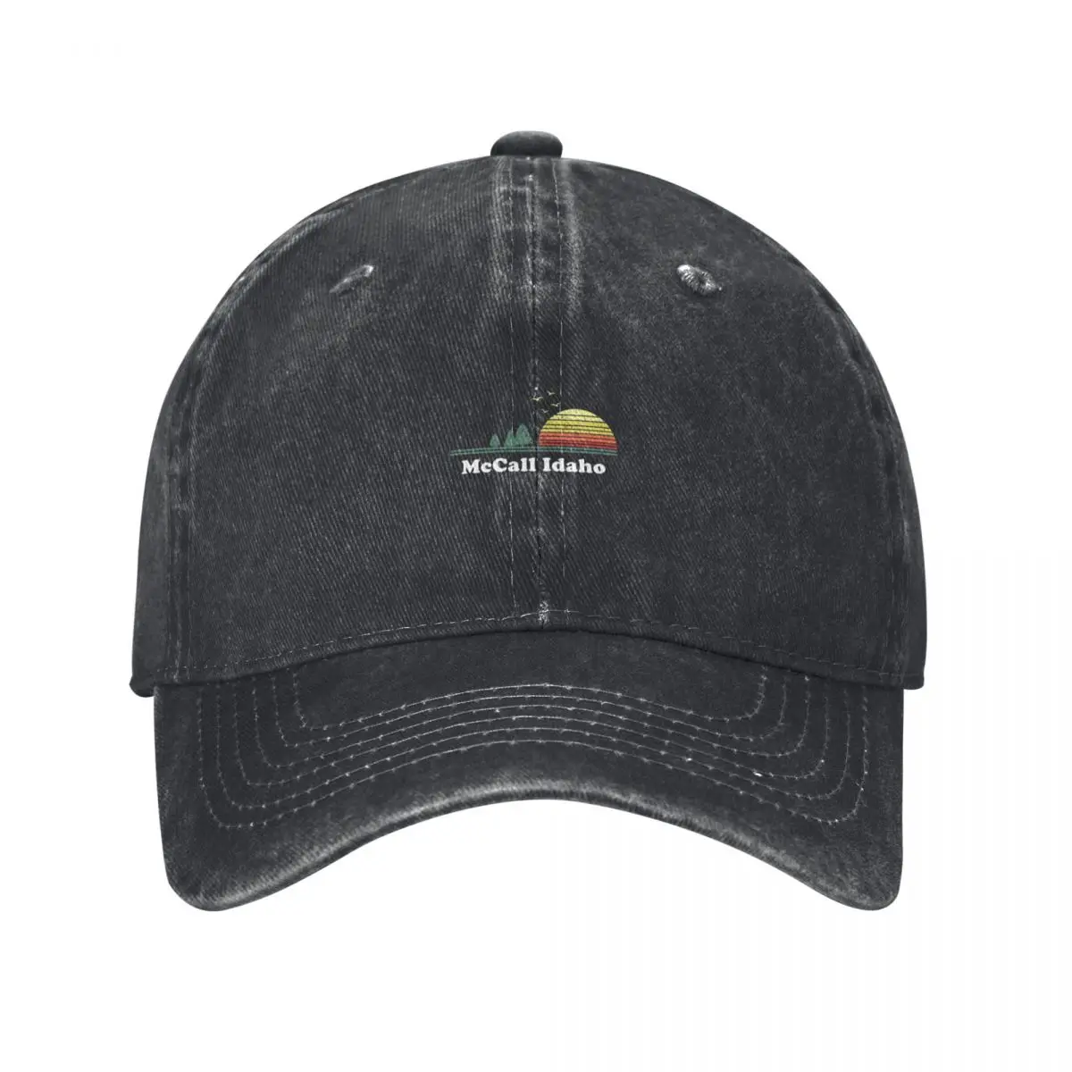 Vintage McCall, Idaho Sunset Souvenir Print Long Sleeve T-Shirt Baseball Cap birthday Beach Outing Caps Women Men's