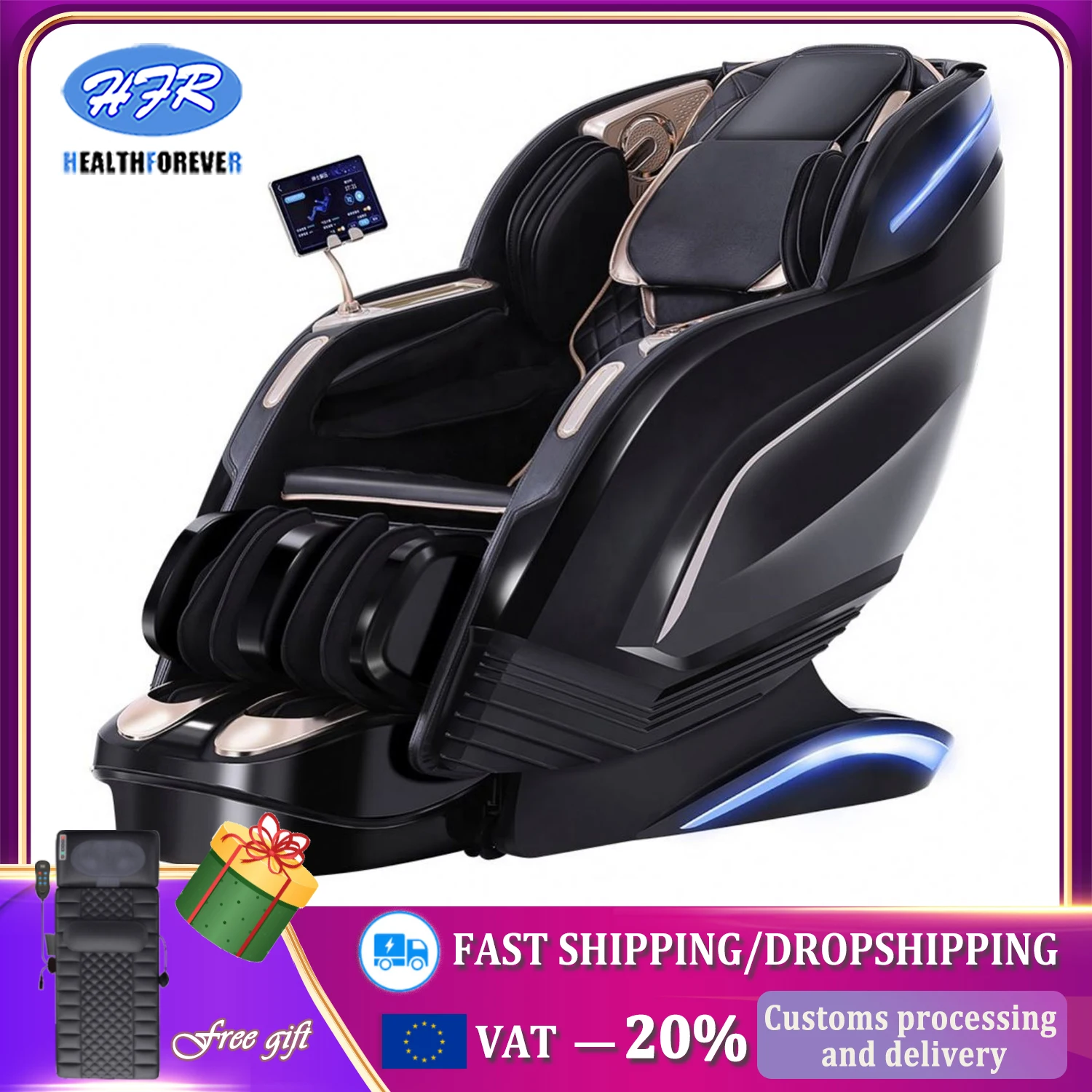 

massage chair zero gravity 4D full body Hot Sell Full Body Massage Chair Luxury 4D Zero Gravity Shiatsu Electric Heating SLTrack