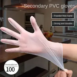 100Pcs S/M/L/XL Disposable Gloves Acid Work Safety Transparent Cleaning Gloves Thickened TPE Food Grade Latex Free Gloves