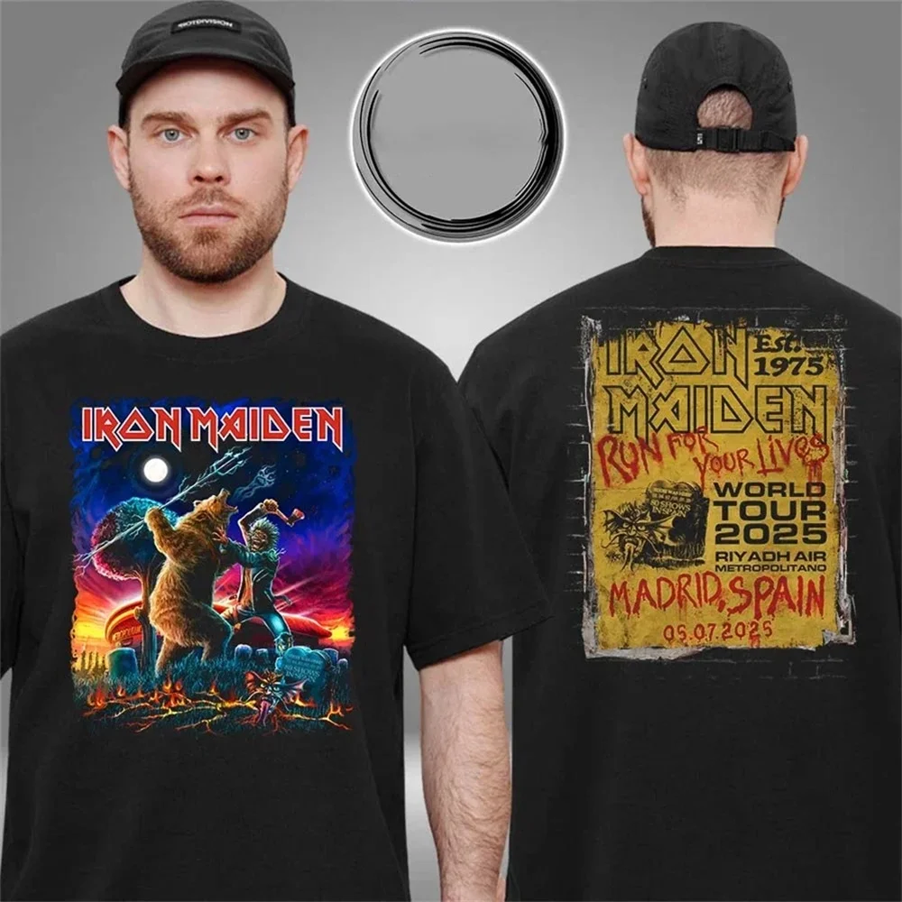 تي شيرت جديد لعام 2026 من Iron Maiden World Tour تي شيرت موضة جديدة Harajuku للرجال والنساء والأطفال ملابس خروج عصرية فاخرة #3