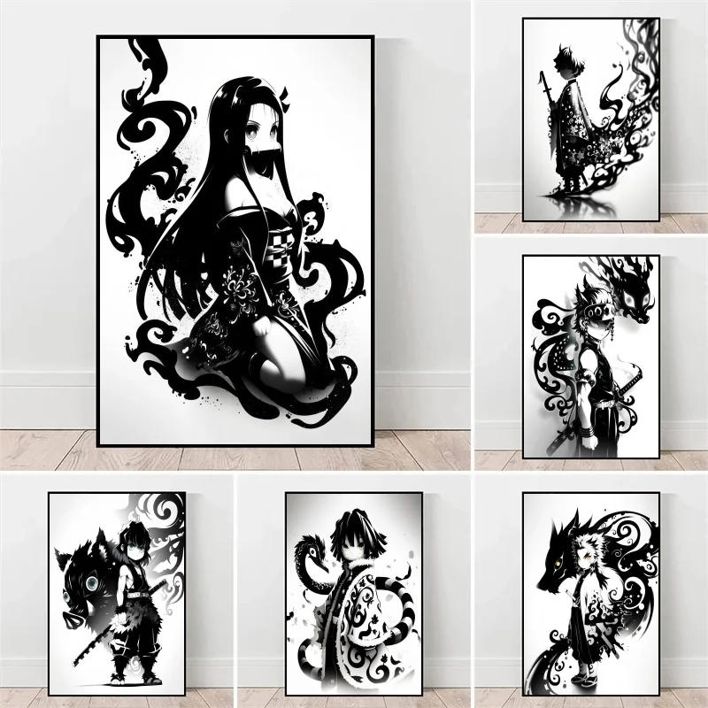 

Japan Anime Demon Slayer Painting Wall Art Printing Canvas Poster Home Decorative Modern Living Room Nezuko Anime Pictures Gift