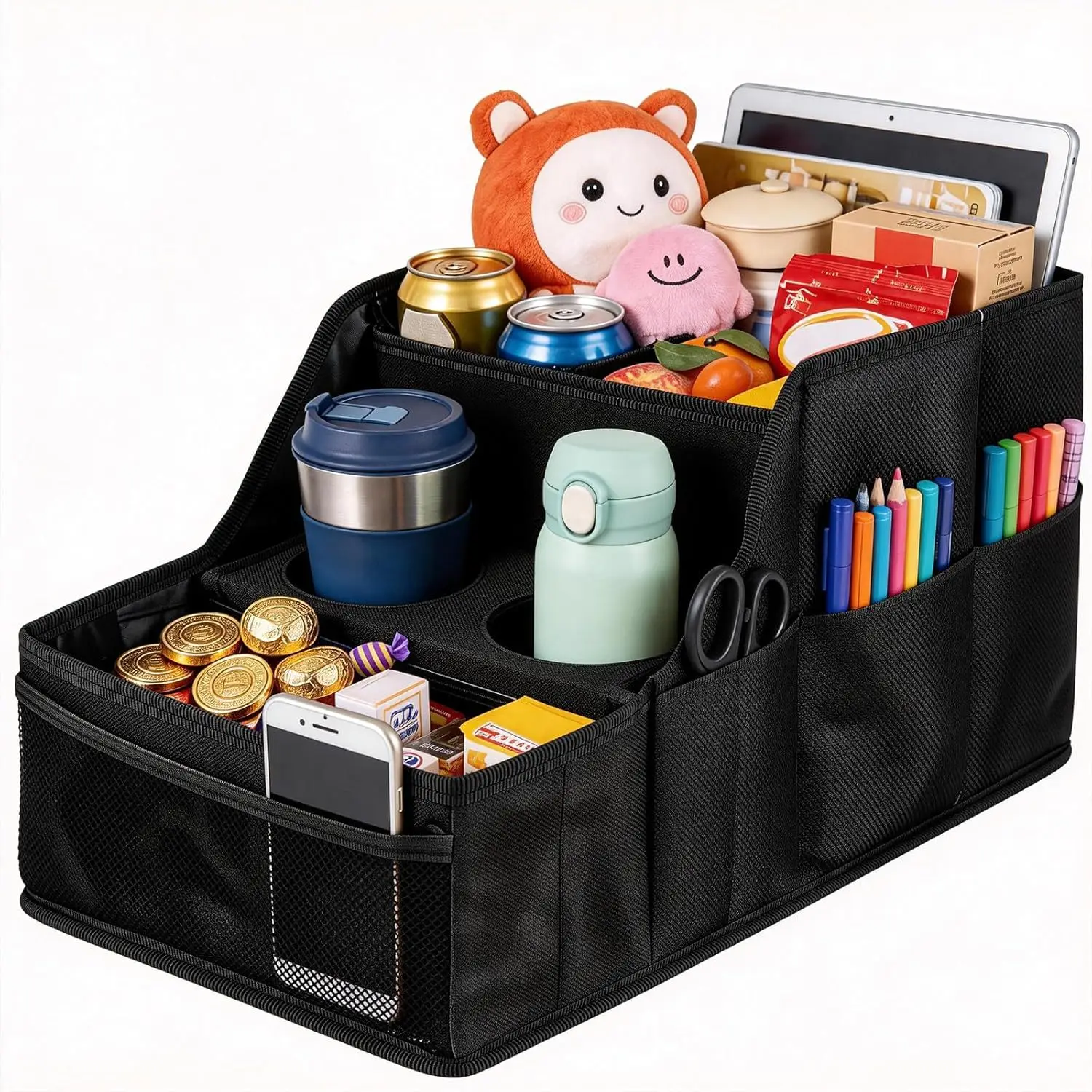 

Новый автомобильный органайзер для багажника большой вместимости, складной, из ткани Оксфорд, черный