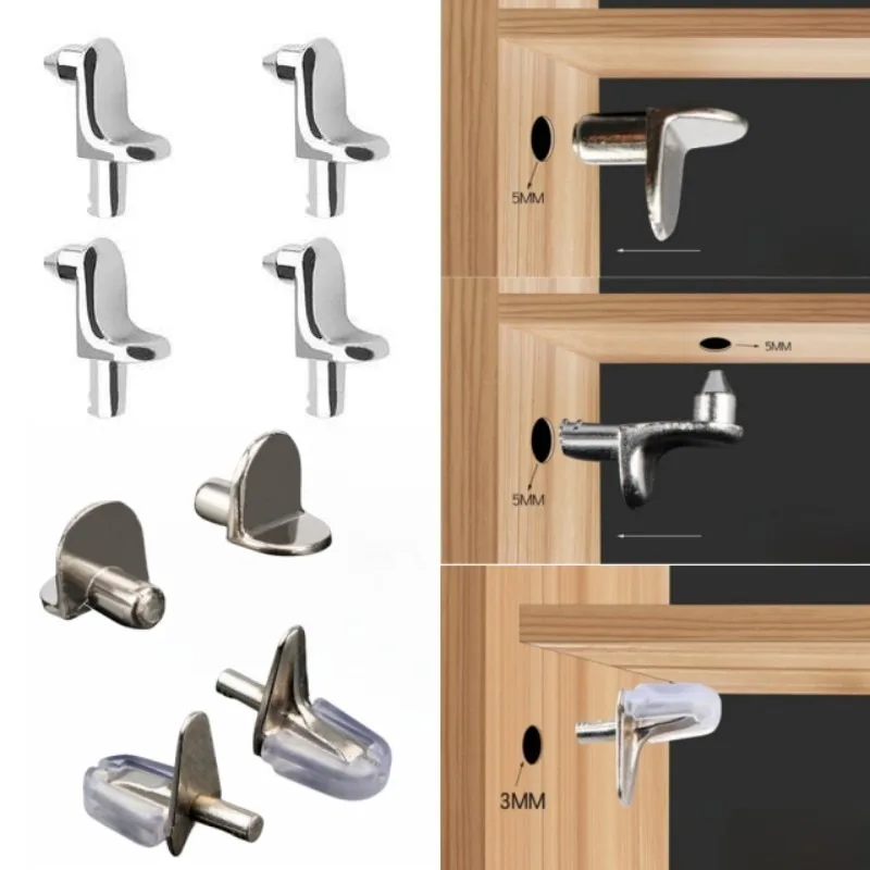 Multiple sizes Shelf Support Pegs Cabinet Closet Laminate Pins Glass Nickel Plated Pins Fixing Bracket holder Furniture Hardware