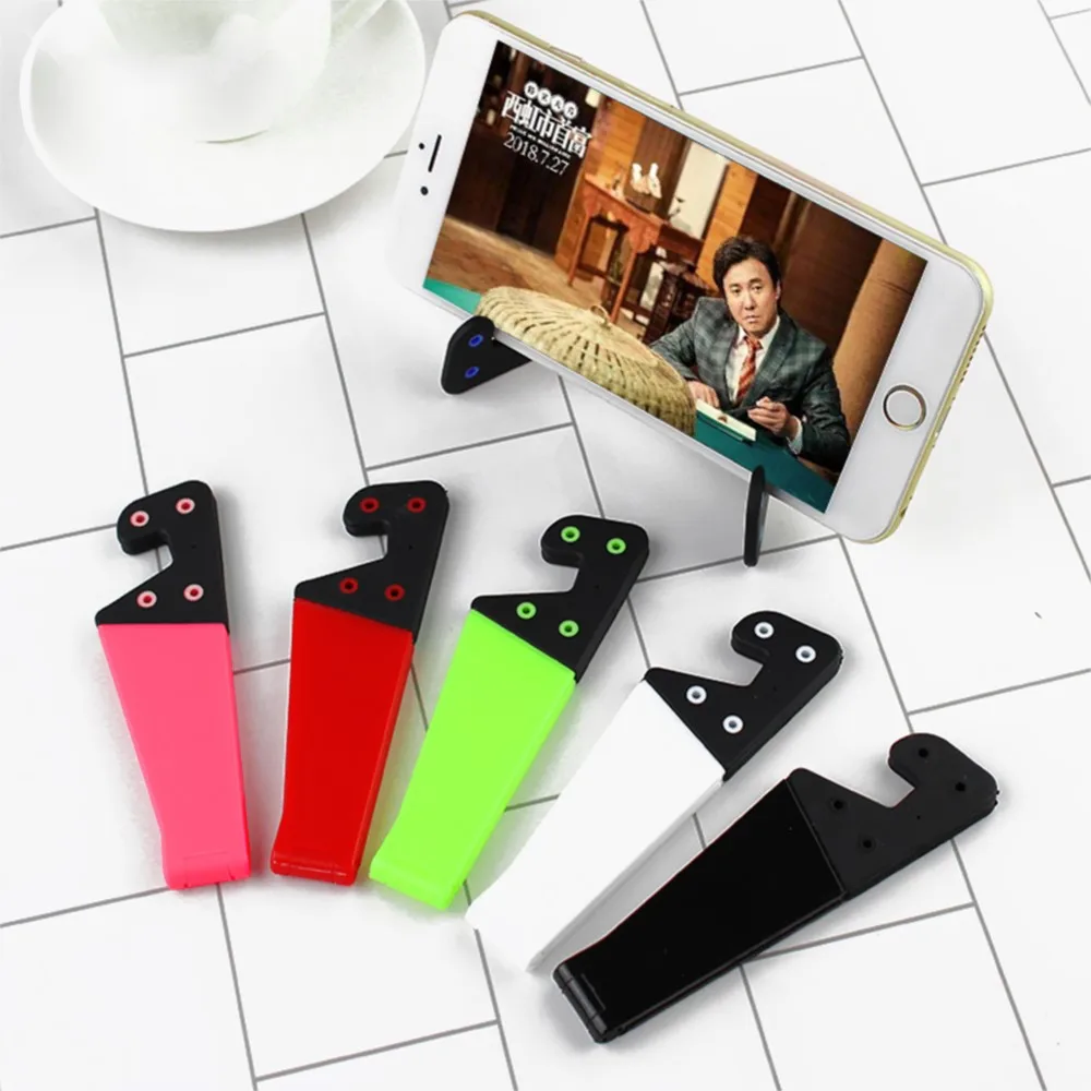 Universal Desktop Folding V-shaped Mobile Phone Stand Colored V-shaped Lazy Stand Base for Samsung iPhone & Tablet Adjustable