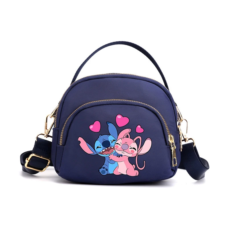 Disney Stitch Women Shoulder Bag Anime Cartoon Zipper Satchel Bag Lady Multi-functional Mobile Phone Storage Bag Mini Handbags